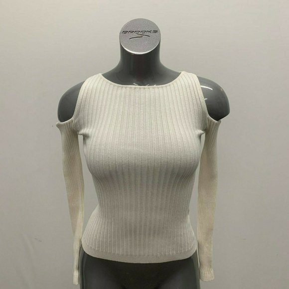 Forever 21 Cropped Top Women's Small White Ribbed - Picture 1 of 4